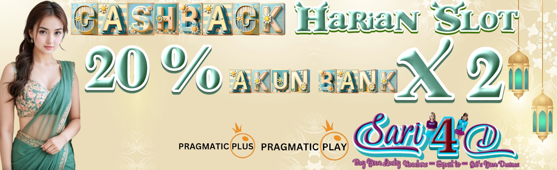 Sari4d Cashback Harian Slot 20%, Akun Bank X 2